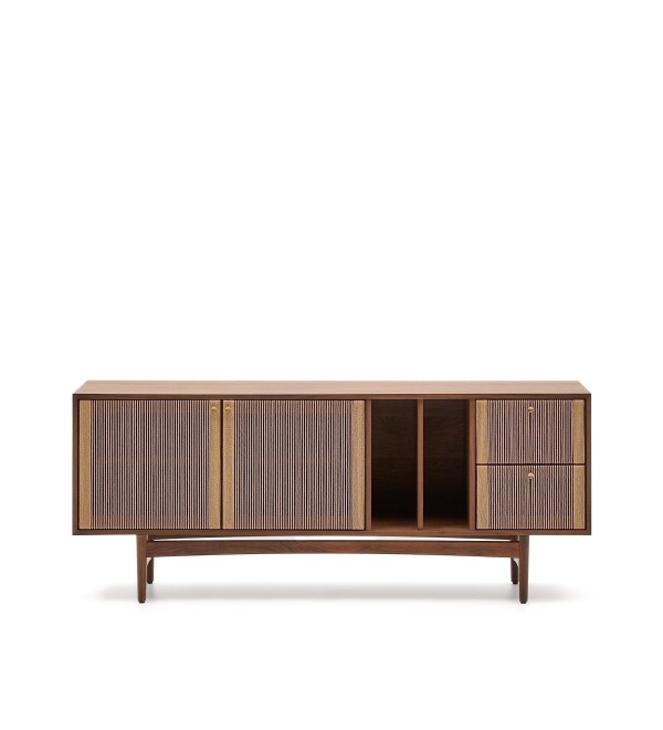 Сервант Elan 2 дверцы и 2 ящика шпон и массив ореха и шнур
