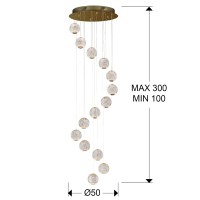 Люстра Austral LED 14L Ø50 золото
