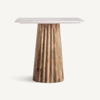 Квадратный барный стол Plisse WOOD белый