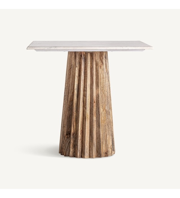 Квадратный барный стол Plisse WOOD белый