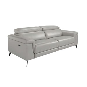 Диван 3-х местный с реклайнером 5319-3P-M5653 /6108 серый кожаный