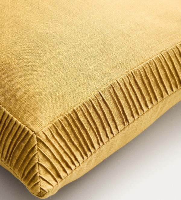 Чехол для подушки Luadia из желтого хлопка с плиссировкой, 50 x 50 см