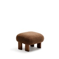 Пуф Cabana Taupe Boucle с ножками в отделке орех 65x55,4