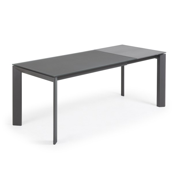 Стол Atta 140 (200) x90 темно-серый, стекло