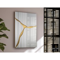 Прямоугольное зеркало Surcos золотое 80X120