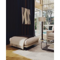 Пуф для ног Veliro из бежевой синели 85 x 90 см
