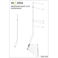 9372+9245 (14L) Подвесная люстра MANTRA BOOMERANG