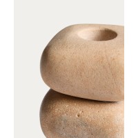 Подсвечник из бежевого песчаника Liren, 11 см