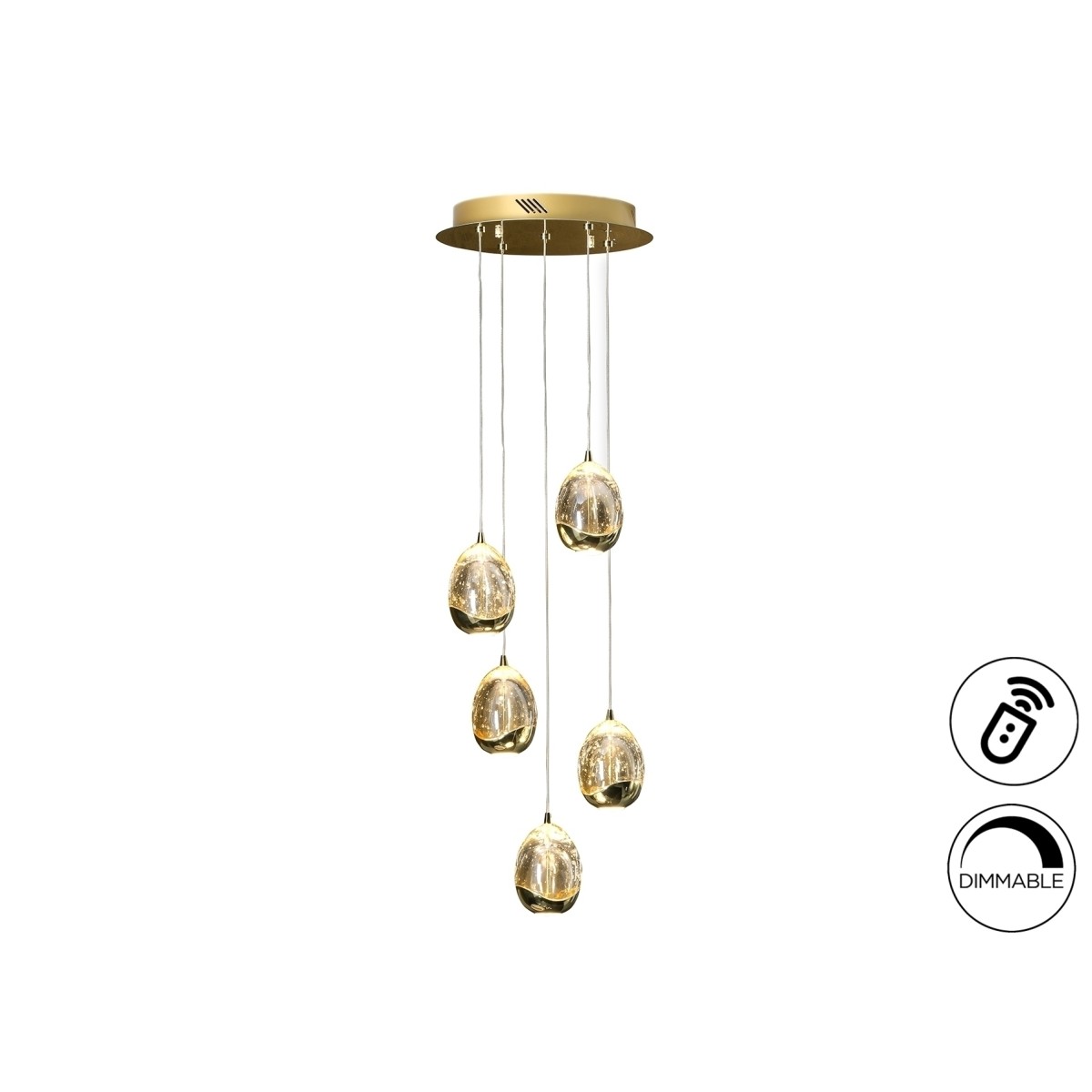 Люстра Rocio LED 5L DIM золотая