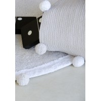 Корзина с помпонами серая 30*30*30