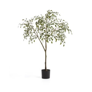 Искусственный фикус Benjamina в черном горшке, 180 см