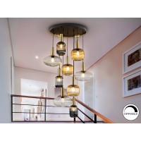 Norma Люстра 9L черный-латунный H500