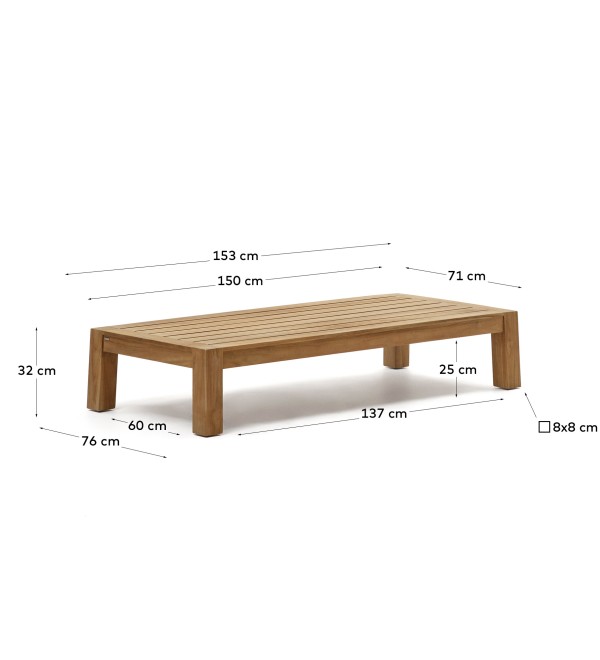 Forcanera Журнальный столик из массива тика 150 x 71 см