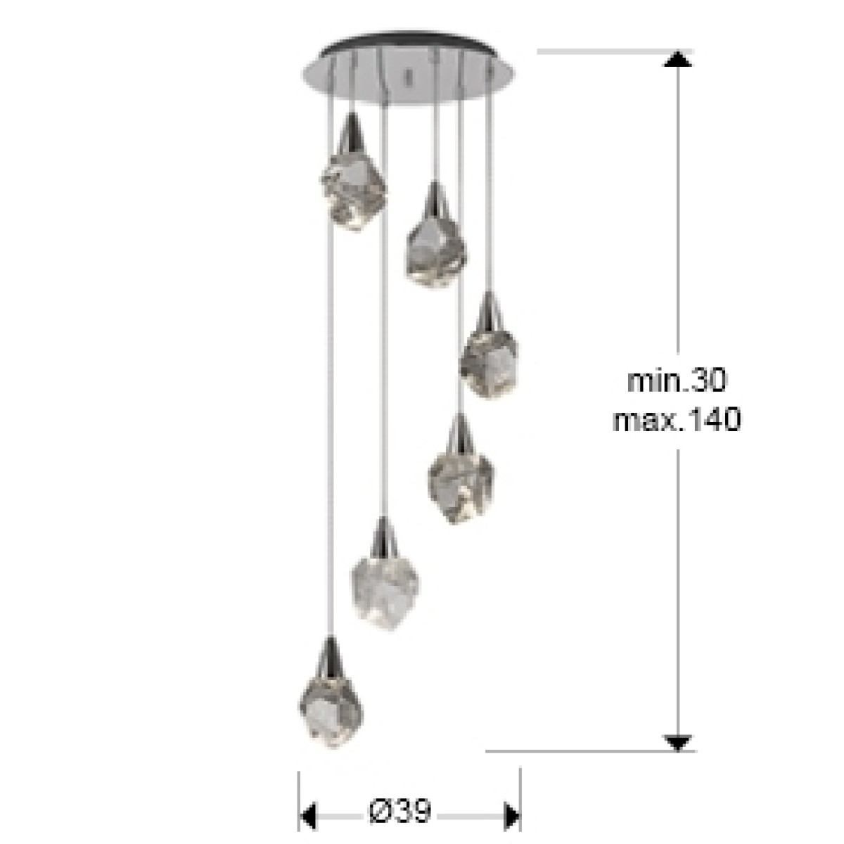 Люстра Aquaria 6L хром