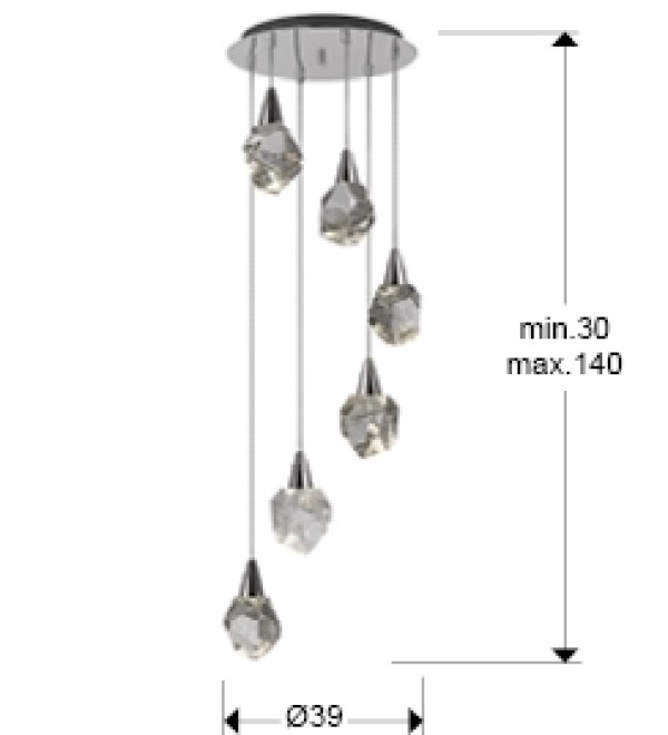 Люстра Aquaria 6L хром