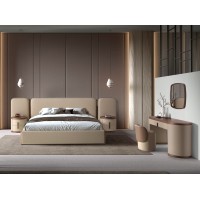 Кровать 7218 из экокожи цвета норки для матраса 180 х 200 см