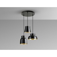 Vulcano Люстра 3L D50 черный/золотистый