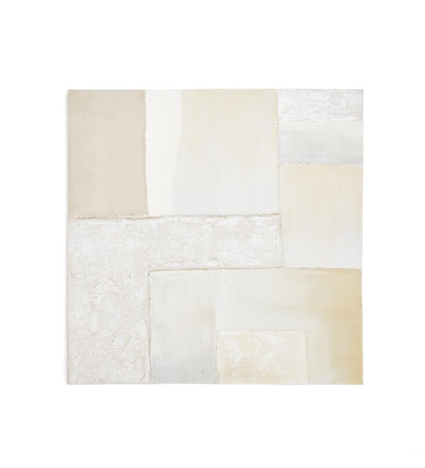 Pineda Абстрактный холст белого цвета 95 x 95 см