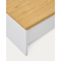 Abilen Подъемный журнальный столик из дуба и белого лака 110 x 60 см FSC 100%