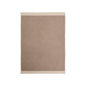 Двусторонний шерстяной плед Orlet серого и бежевого цвета, 130 x 170 см