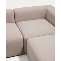 Бежевый угловой диван Blok из синели, 4 места, 290 x 290 см