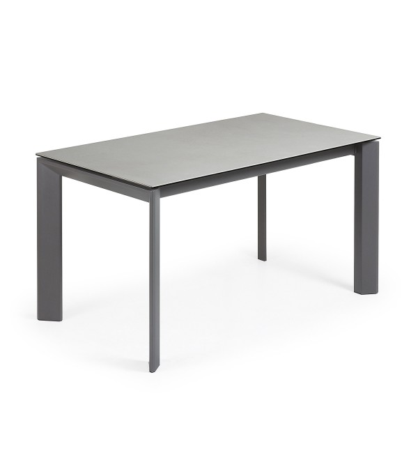 Стол Atta 140 (200) x90 антрацит, серый, керамика