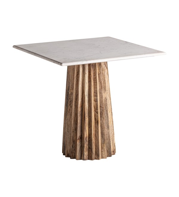 Квадратный барный стол Plisse WOOD белый