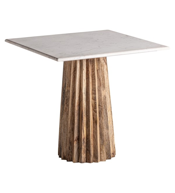 Квадратный барный стол Plisse WOOD белый