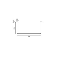 Подвесной светильник LUMINA 900 1L HOR NESO SLIM черный 18W 2200K