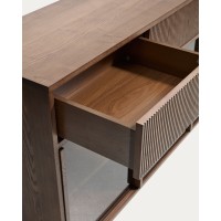 Сервант Helvine с 4 дверцами и 4 ящиками из шпона ясеня с отделкой орех, 200 x 80 см 