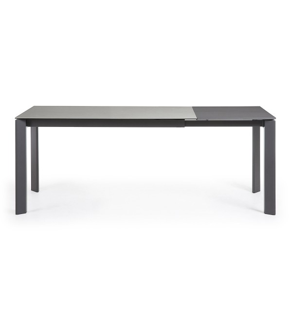 Стол Atta 140 (200) x90 антрацит, серый, керамика