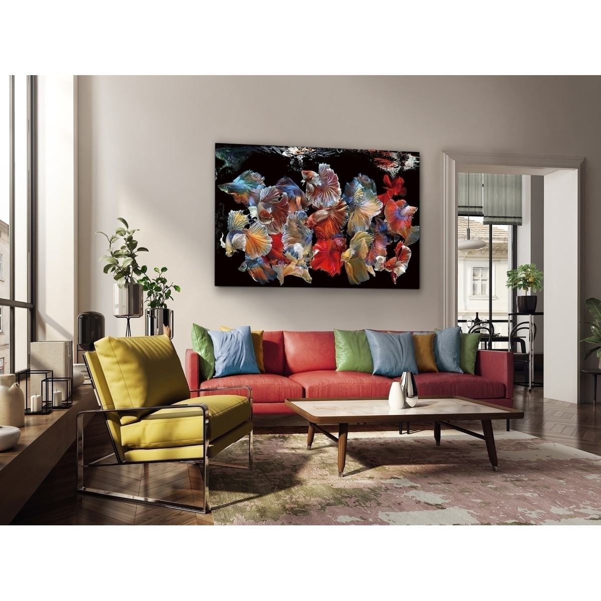 Фотография на стекле Peces Siam 150x100