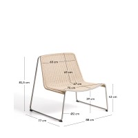 Уличное кресло Tavari из бежевой веревки и стали