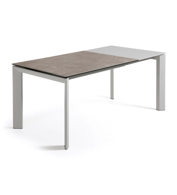 Стол Atta 120 (180) x80 серый керамика Vulcano Ash
