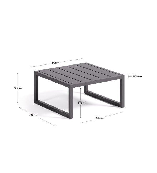 Comova Столик для улицы из черного алюминия 60 x 60 см