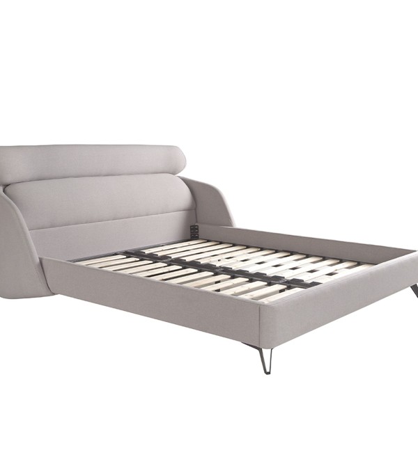 Кровать 7161/GC1725 из светло-серой ткани 180 x 200 см