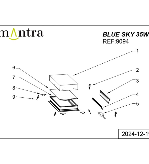 9094 Встраивамое светодиодное окно MANTRA BLUE SKY