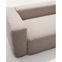 Трехместный диван Blok из бежево-зеленой синели, 240 см