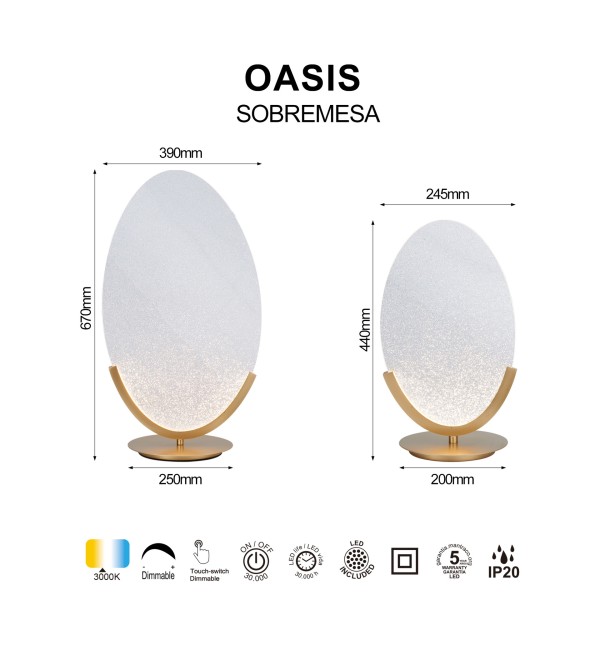 9653 Настольная лампа OASIS