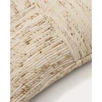 Чехол для подушки Anuba из жаккардовой ткани в бежевую и зелёную клетку 45 x 45 см