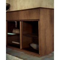 Сервант Helvine с 4 дверцами и 4 ящиками из шпона ясеня с отделкой орех, 200 x 80 см