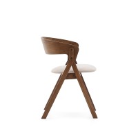 Стул Godia из дерева в цвете венге и бежевого шенилла