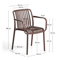 Уличный стул Isabellini из пластика коричневого цвета