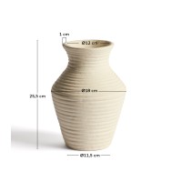 Ваза Pria из папье-маше бежевого цвета, 25см