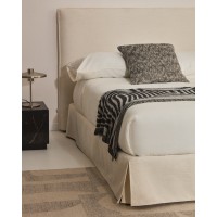 Кровать Jaira из белого шенилла со съемным чехлом для матраса 150x190 см
