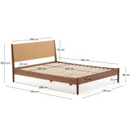 Кровать Elan из шпона и массива ореха со шнуром 160 x 200