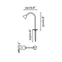 LILY 300 Уличный маяк на штыке черный LED 3W 2700K