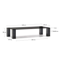 Журнальный столик Adularia из стекла темно-серого цвета 140 x 60