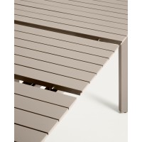 Раздвижной уличный стол Izola из алюминия с бежевой отделкой, 185 (235) x 100 см