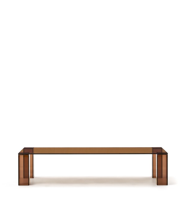 Журнальный столик Adularia из стекла коричневого цвета 140 x 60